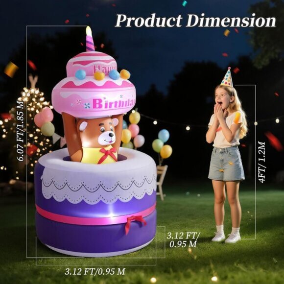 ⚡6FT Christmas Inflatables Lifting Bear LED Light Yard Outdoor Decorations - Picture 2 of 7